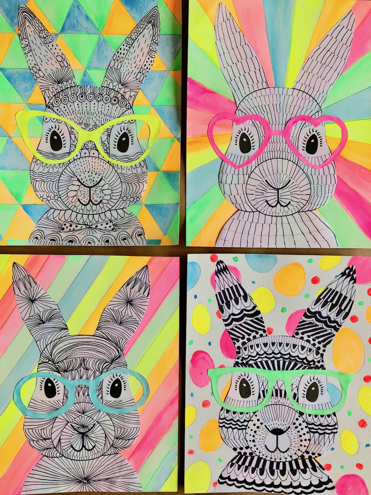 Funky Easter Bunnies  Wonderbar Throughout Easter Card Template Ks2